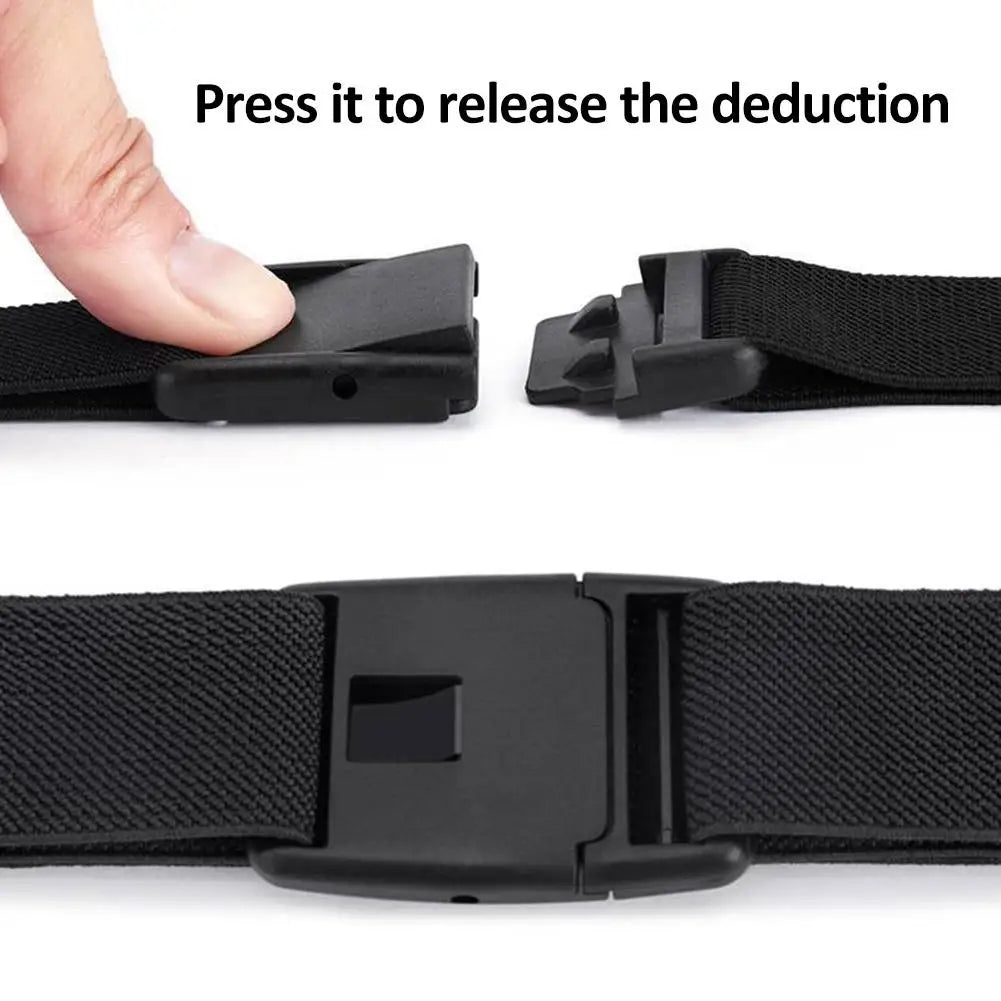 Unisex Invisible Elastic Stretch Belt No Show Flat Buckle Waistband for Jeans Dresses Men Women Adjustable Comfort Casual Belts