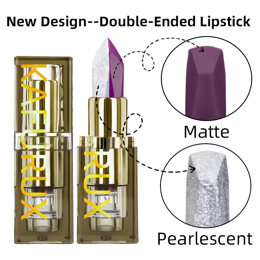 1PC Purple Glitter Two-tone Lipstick Red Rose Moisturizing Lipsticks Cosmetics Easy to Use Lip Tint Makeup Lip Beauty Long Lasti