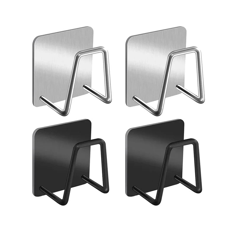 Kitchen Stainless Steel Sink Shelf Sponges Holders Adhesive Drain Drying Rack Wall Hooks Accessories Storage Organizer