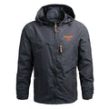 2024 Spring Autumn Mens Moto Morini Logo Print Popular Cardigan Zipper Detachable Hat Design Zipper Windproof Windbreaker Jacket