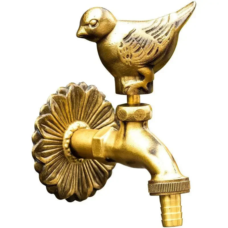 Bathroom Garden Faucet Antique Brass Kindergarden Wall Mount Animal Cold Water Faucet Basin Faucet