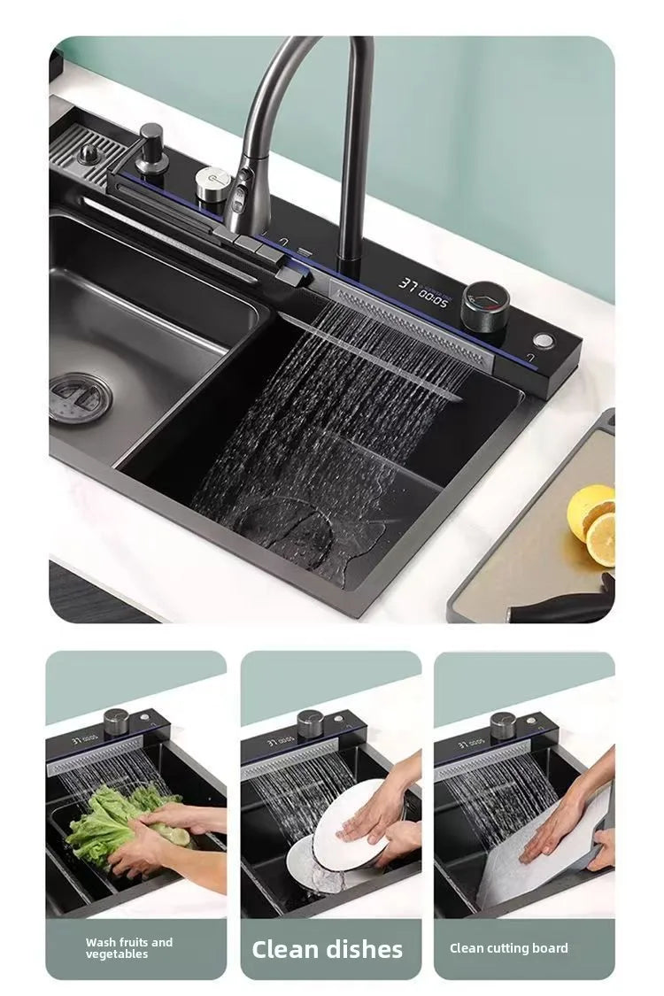 Kitchen Sink Nano Stainless Steel Kitchen Sink Large Single Bowl Wash Basin Kitchen Items Kitchen Sink Dishwashing Sink