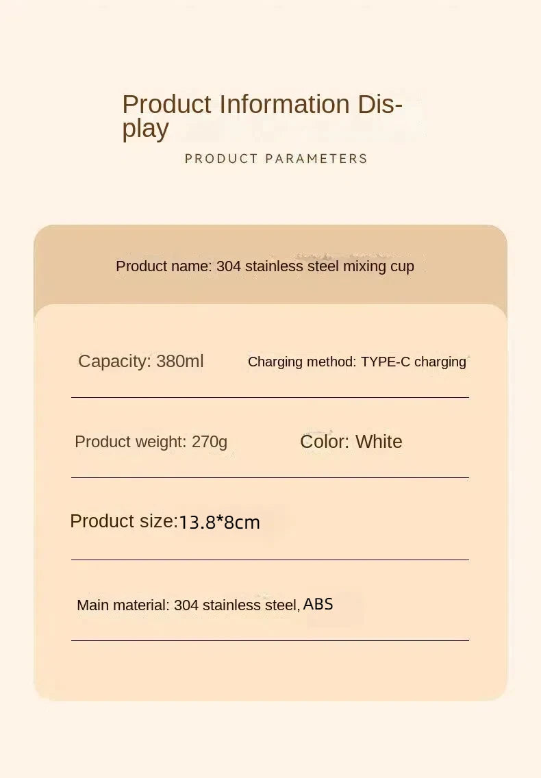 380ML Electric Coffee Self Mixing Mug IP67 Waterproof Coffee Stirring Mug USB Charging Digital Display Automatic Magnetic Cup