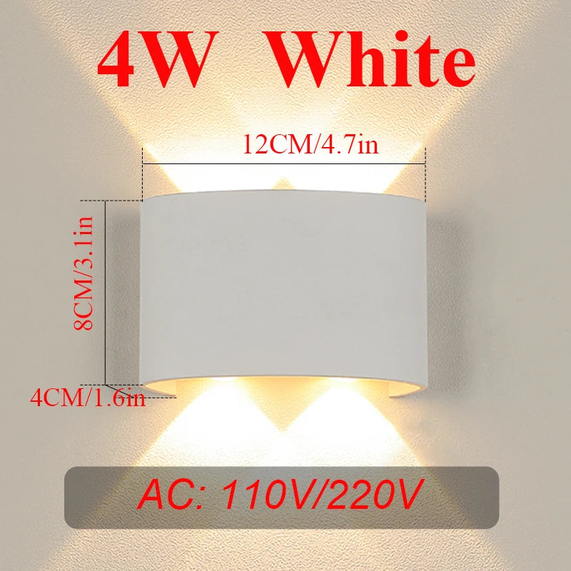 LED Wall Lamps Interior Wall Light IP65 Waterproof Aluminum Indoor Outdoor Lighting Wall Lamp Outside Wall Lights Living Room