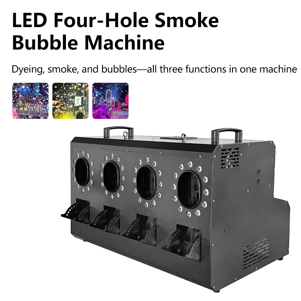 3000W 1500W LED Smoke Bubble Machine Four Holes Double Holes Party Wedding Bubble Spray Machine DMX for Stage Special Effect