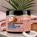 YUITIKUE Coconut Oil VE Hair Removal Cream, Moisturizing Fast Depilatory Cream for Women Legs Arms Body 65g