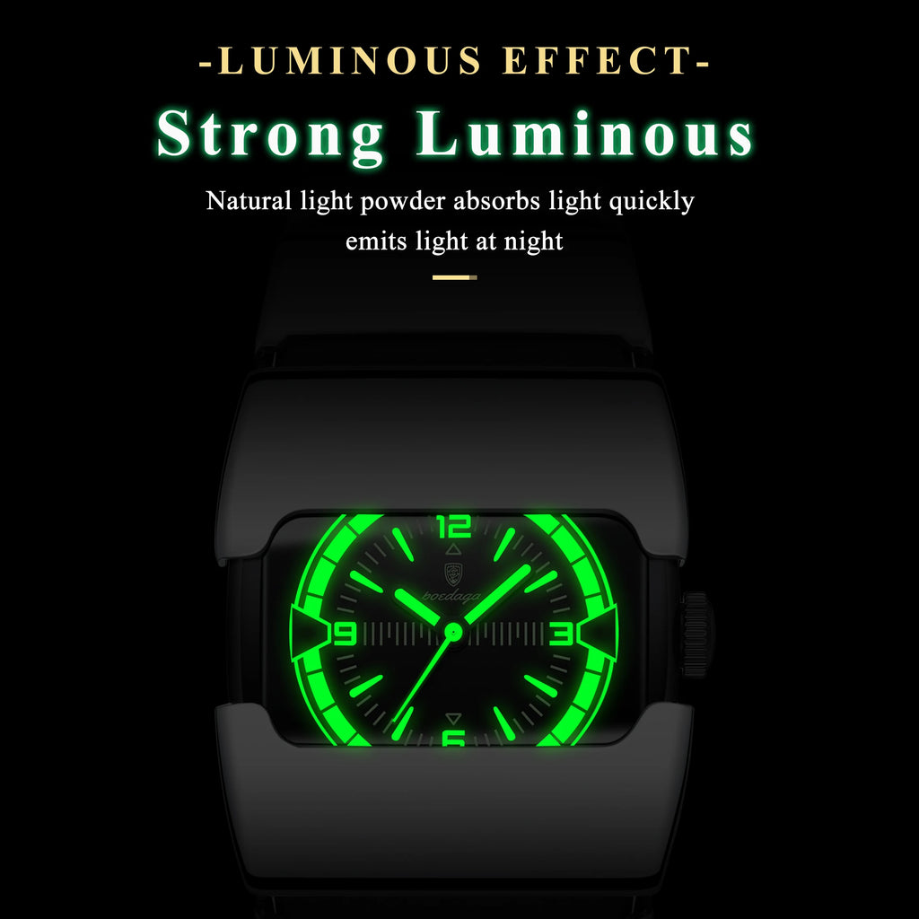 POEDAGAR Original Casual Man Wristwatch Waterproof Luminous Stainless Steel Watch For Men Sports Quartz Men's Watches Male Clock
