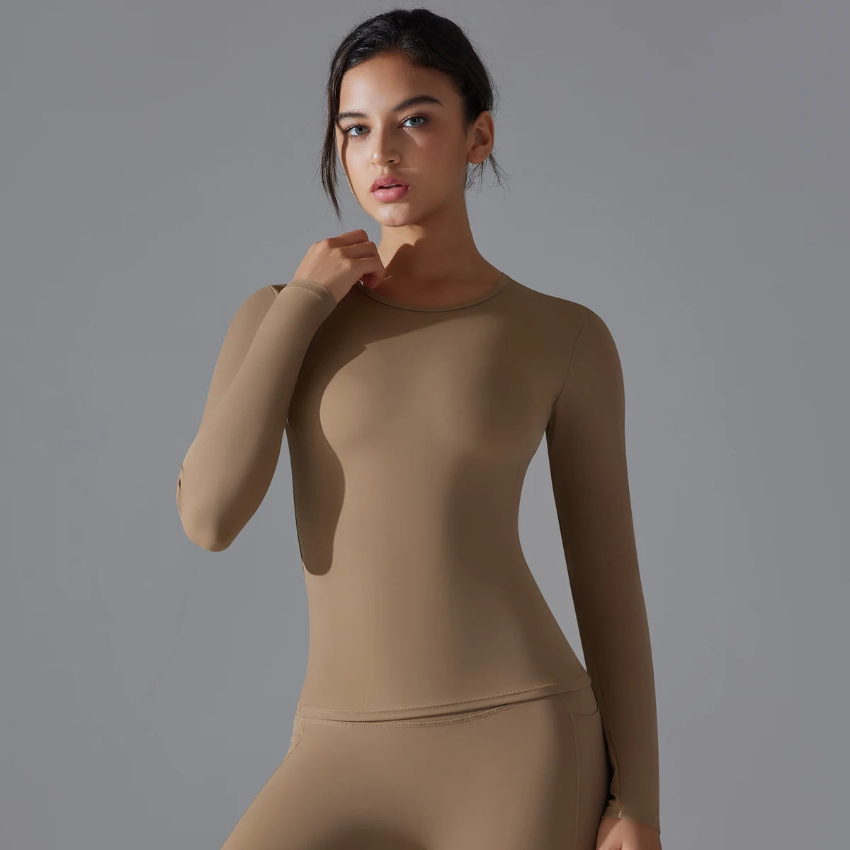 Yoga Shirts For Women Long Sleeve Winter Fitness Running Gym Clothes Workout Dry Fit Breathable High Elastic Sports Top