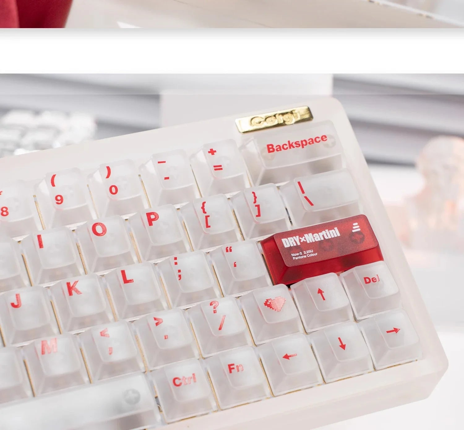 White Frog Korean Keycap Mist Pc Transparent Light Cherry 154/131 Key2.25/2.75/7U Space Bar Retro Red L Shape Enter Key Keycaps
