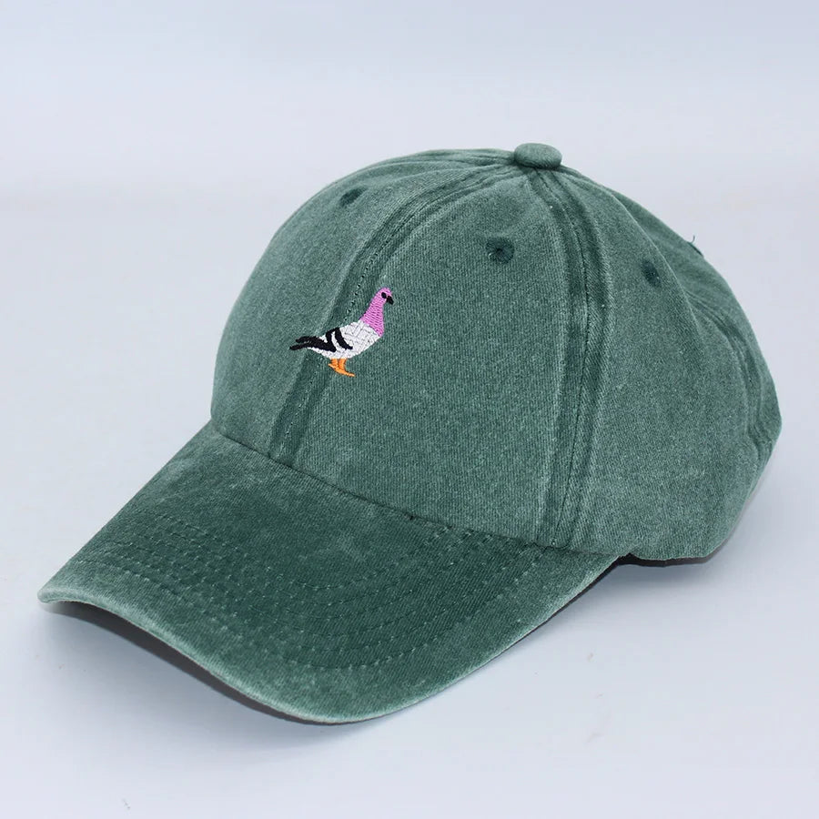 Embroidery Pigeon Spring vintage Baseball caps Men Women Water Washed Sports Fishing Sunshade Summer Autumn winter Dad Hat