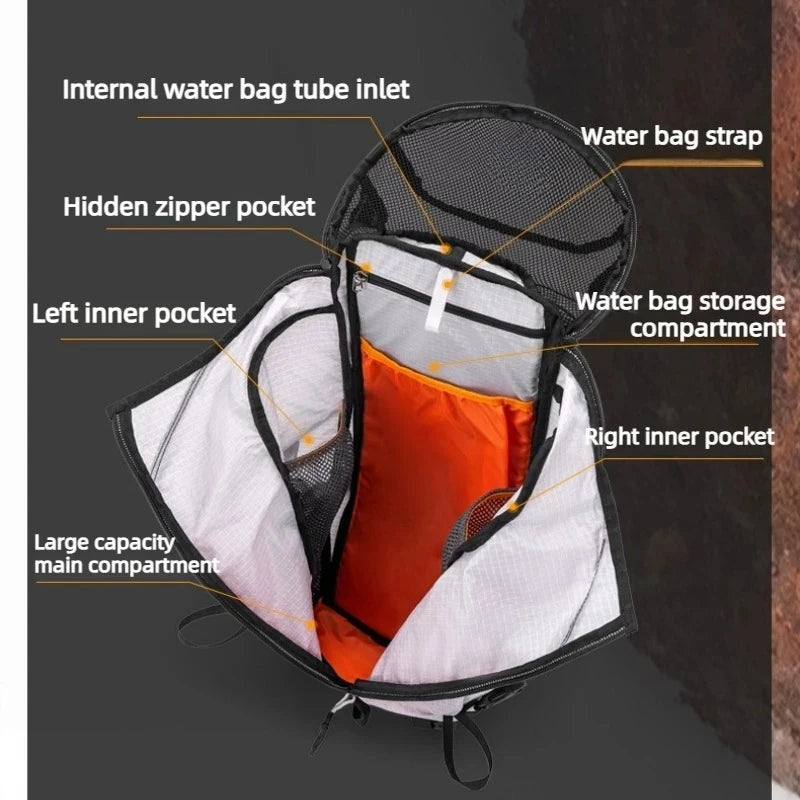 Lightweight Large Capacity Backpack Zipper Closure Fashion Waterproof Bag for Outdoor Travel Hiking Mountaineering Climbing