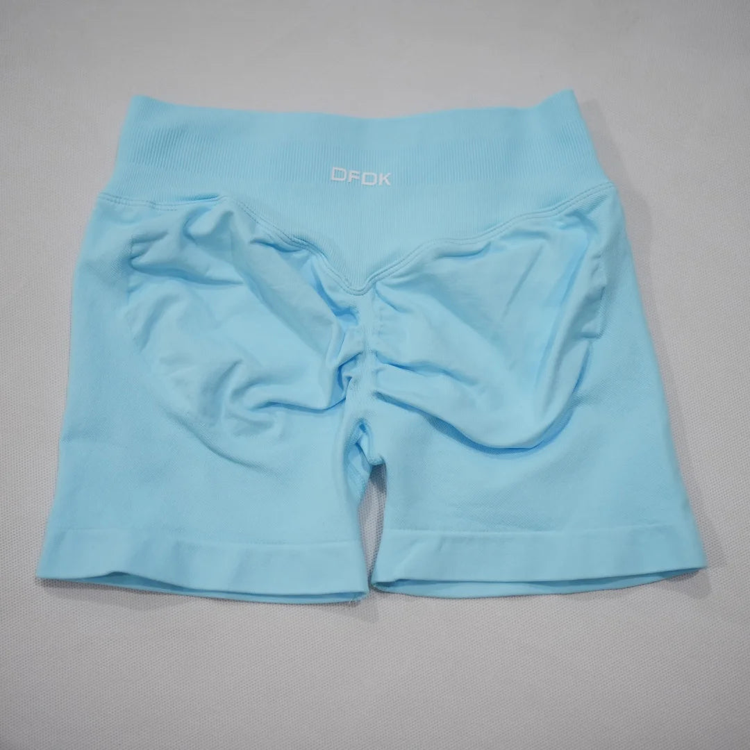 DFDK 2026 New Women Scrunch Butt Yoga Shorts High Waist Hip Lifting Push Up Squat Proof Sports Shorts Gym Workout Running Fitnes