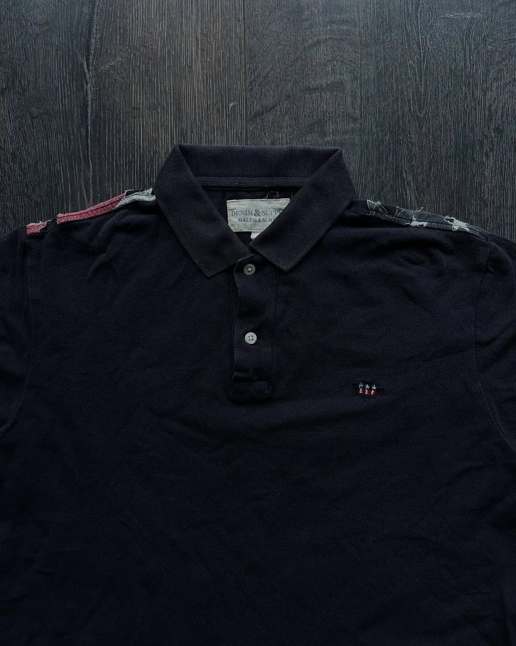 American Flag Tear Patchwork Retro Old Short Sleeve Polo Shirt Y2k Loose Boy Hip Hop Embroidery Clother Top Cotton Men Clothing
