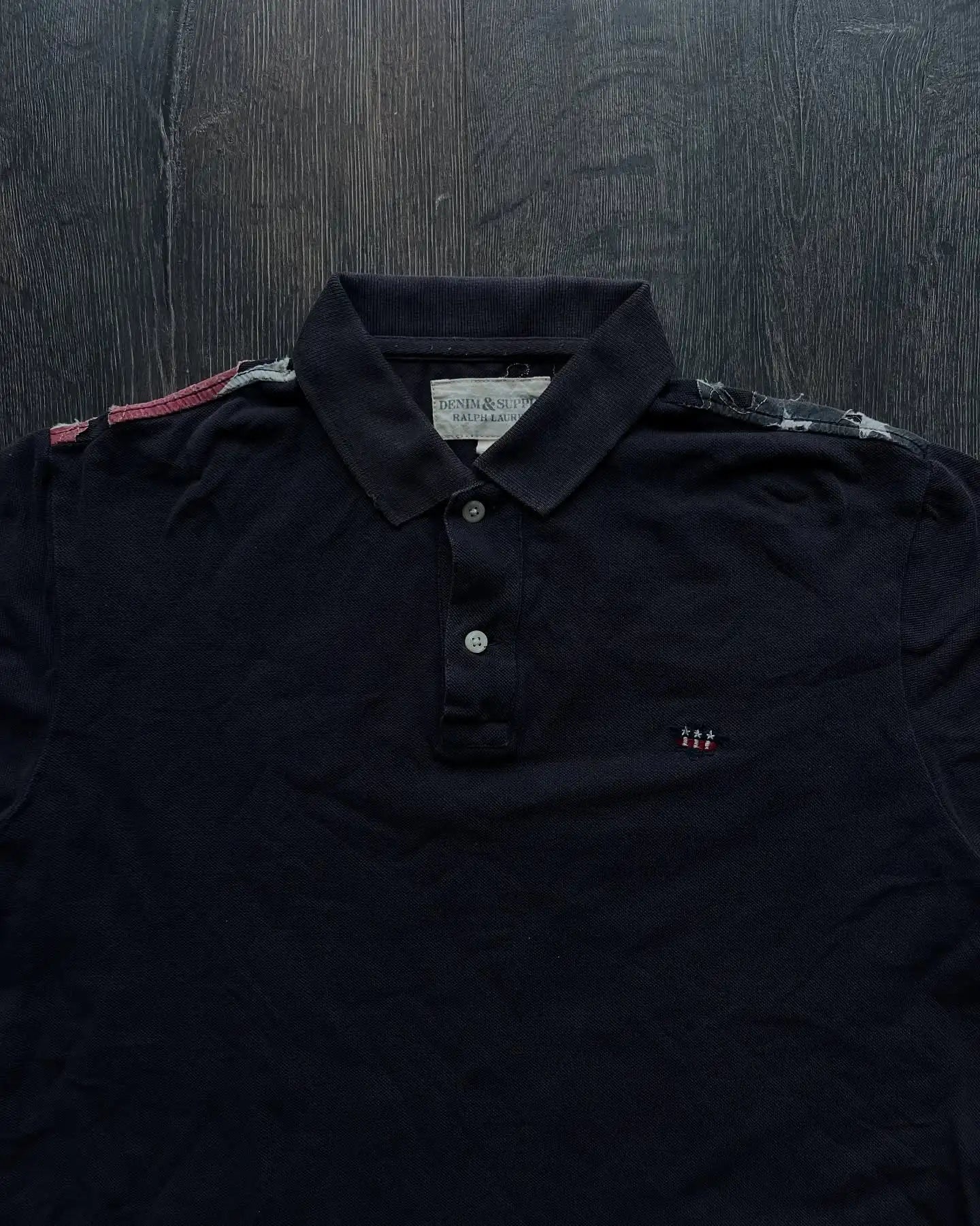 American Flag Tear Patchwork Retro Old Short Sleeve Polo Shirt Y2k Loose Boy Hip Hop Embroidery Clother Top Cotton Men Clothing
