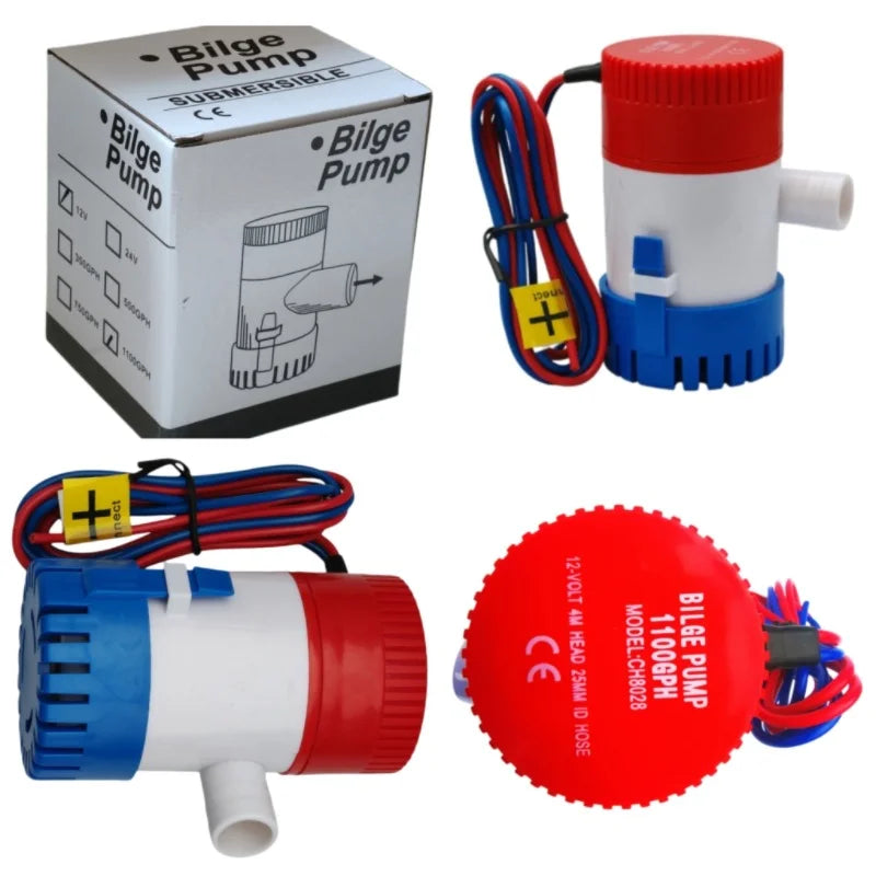 Hot 12V Vacuum Water Pump Submersible Marine Boat Bilge Pump 1100GPH Water Pump Used In Boat Seaplane Motor Homes Houseboat