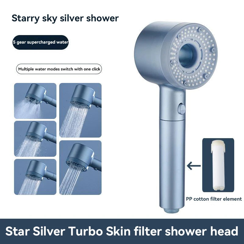 5 Modes Shower Head High Pressure Showerhead Portable Filter Rainfall Faucet Tap Bathroom Bath Home Bathroom New Upgrade