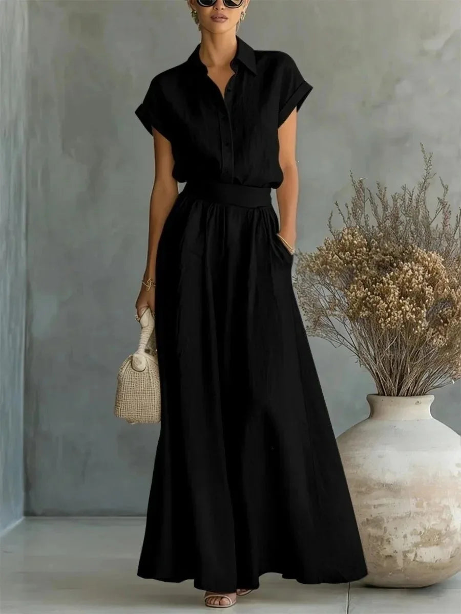 2026 New Summer Women's Pants Set Solid Color Slimming Style Elegant Fashionable Comfortable Simple Retro And Commuter Pants Set