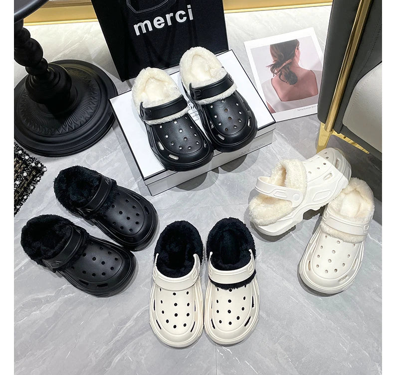 EVA cave shoes winter padded men and women new thick bottom Baotou shoes cotton warm couple cotton slippers men and women