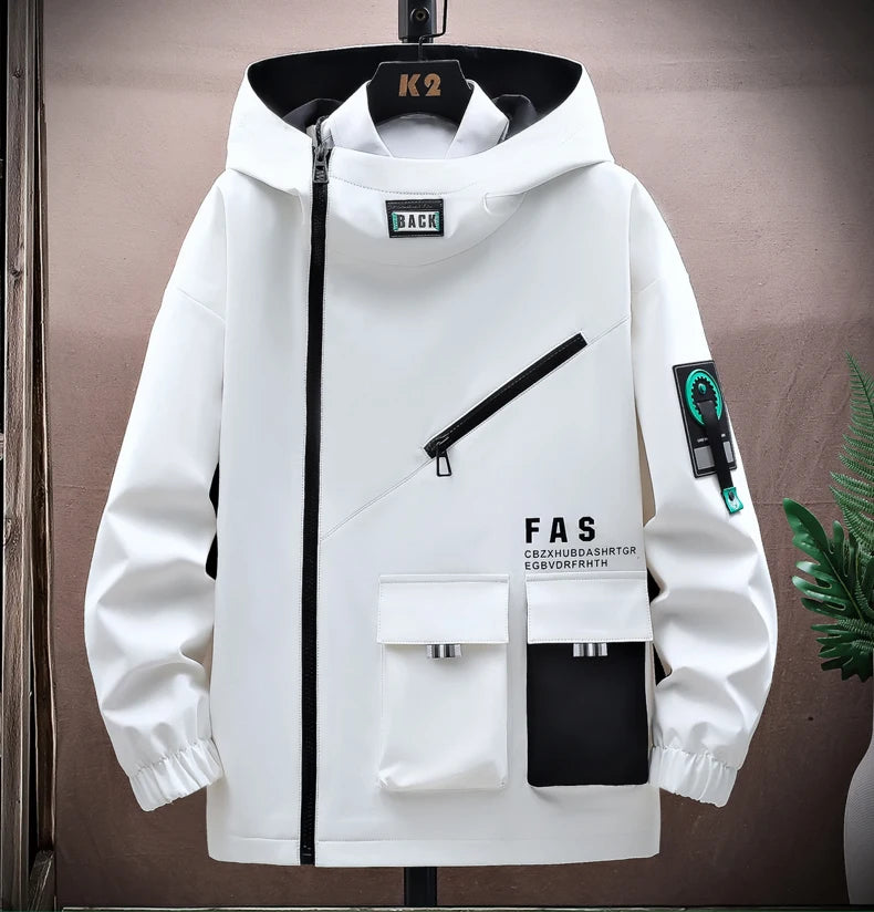 Fashion 2026 Spring Autumn Men's Casual Hooded Jackets Outdoor Zipper Windbreaker Coats Streetwear Plus Size M-4XL Tops Clothing