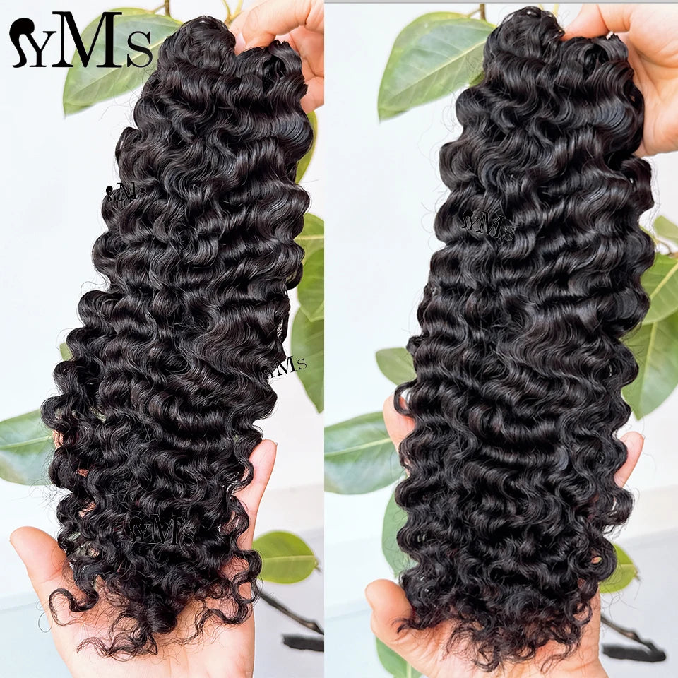 Burmese Curly Crochet Human Hair YMS Hair Invisible Burmese Curly Miracle Knots Braid Crochet Feather Human Hair For Braiding
