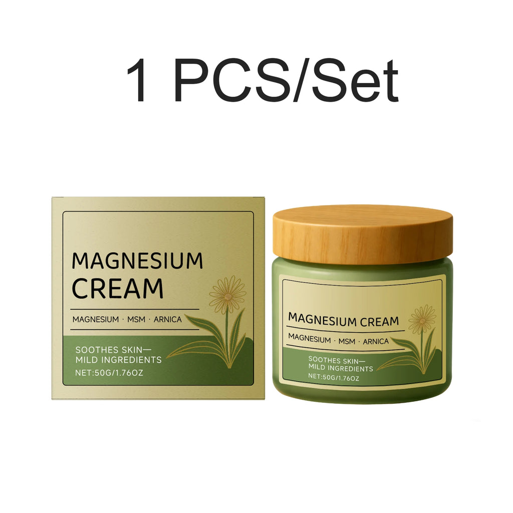 50g Relief Soothing Magnesium Soothing Body Cream Non-Greasy Knees Muscles External Massage Care MSM Arnica Mild Daily Care