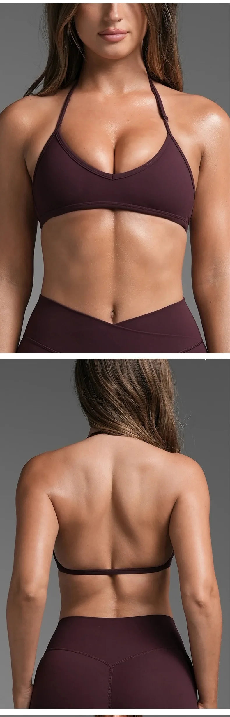 2PCS Women Yoga Set Solid Color Beautiful Back Hanging Neck Bra with Chest Pad Quick-Dry Fitness Running Shorts Yoga Set