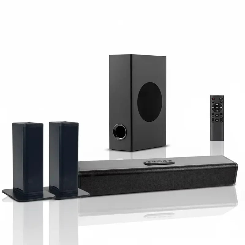 12 5.1CH LED Display Home Audio Stereo System Sound bar with Wired Soundbar and Surround Sound Speakers with Receiver