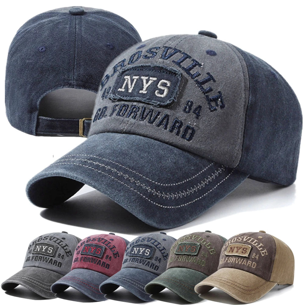 Unisex Washed Cotton Cap Letter Embroidery Baseball Cap For Men Women Streetwear Dad Hats