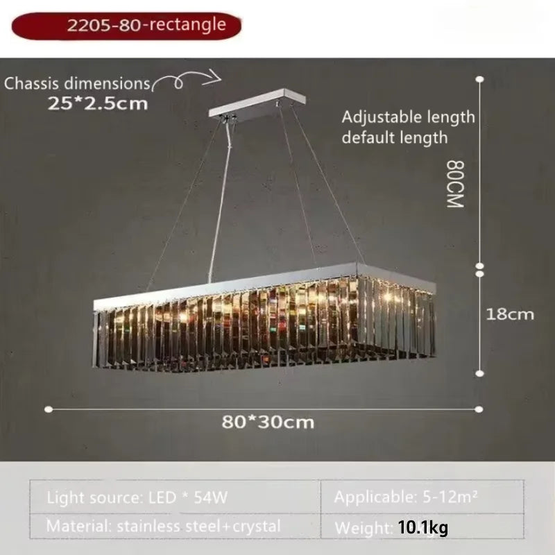 Modern Crystal for Dining Room Led E14 BULBS K9 Crystals Lighting Lamp Living Room Ceiling Light