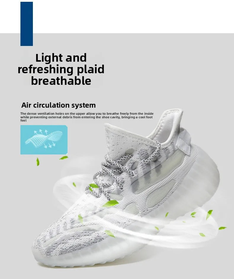 New Autumn-style Boyfriend Mesh Shoes, Breathable Casual Sports Shoes, Popcorn Sole Lightweight Running Shoes