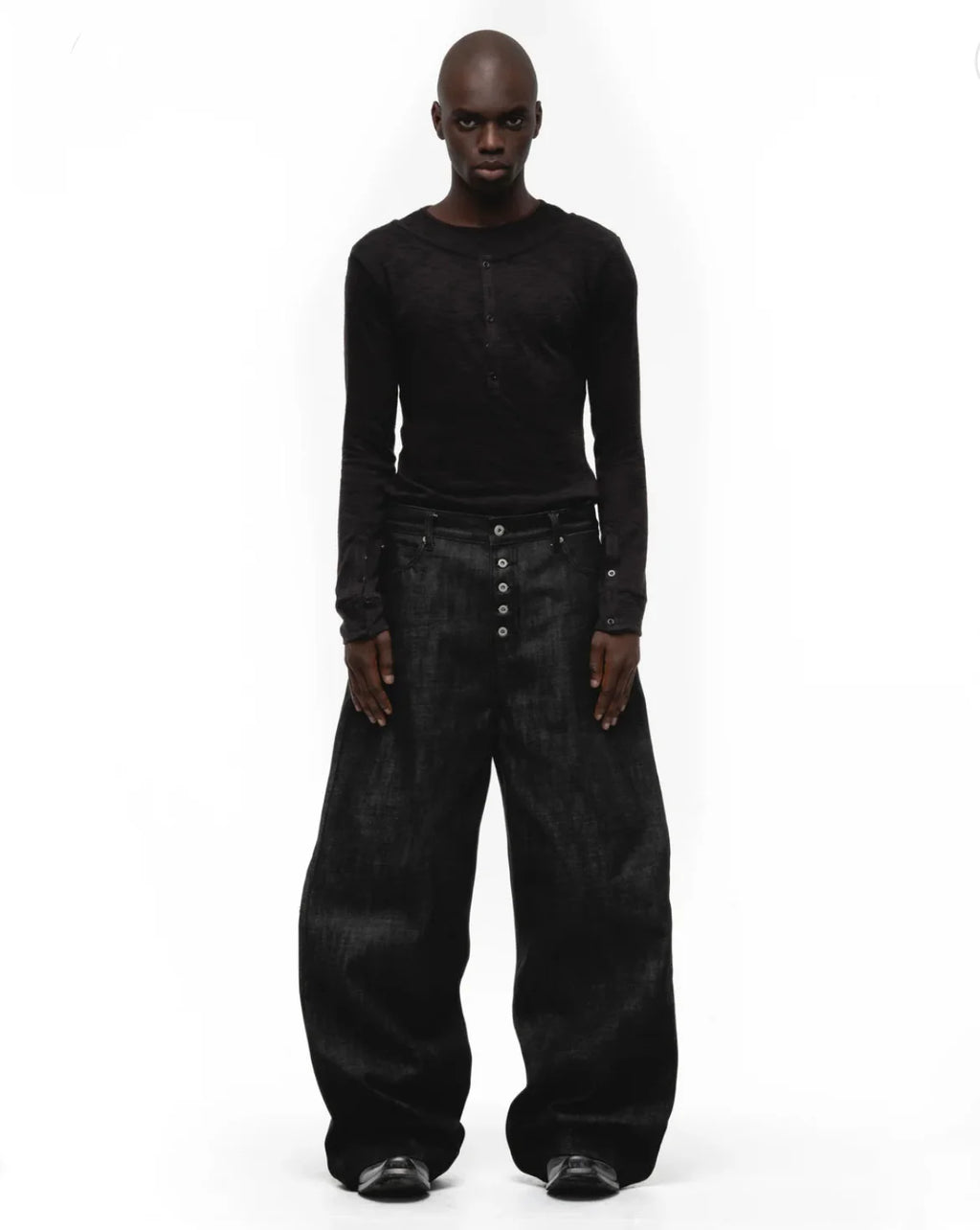 Japanese Raw Denim Loose Fit Jeans Classic Unwashed Cotton Workwear Baggy Trousers for Men