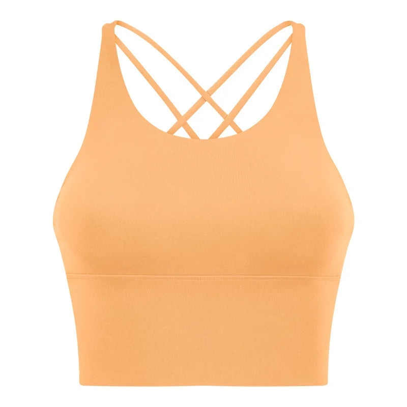 New Style Sports Bra: Shock-Absorbing, Sexy Open-Back, Thin-Strap Tank Top for Women's Yoga