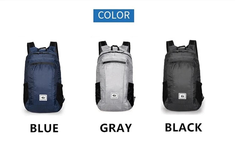 Outdoor Lightweight Travel Bag 20L Large Capacity Foldable Waterproof Backpack for Men and Women Hiking Daily Bag