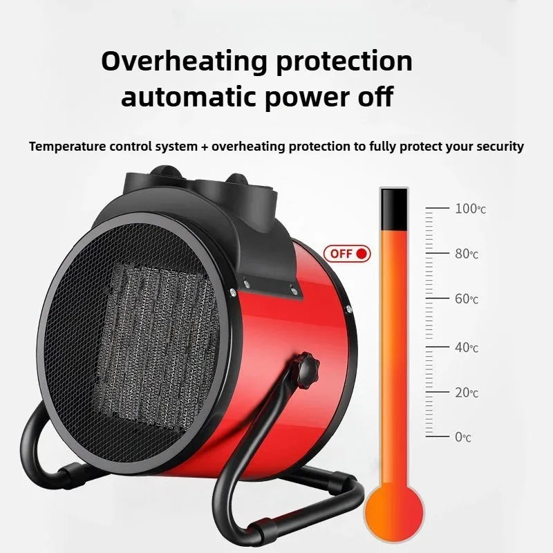 2000W Portable Space Heater with Fan Adjustable Thermostat 2 Heat Settings Fan Mode Overheat Tip-Over Protection for Home Office