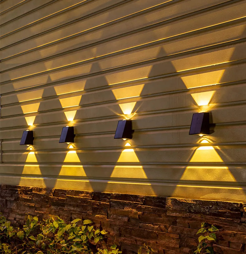 LED Outdoor Solar Wall Light Up And Down Luminous Garden Lamp Villa Courtyard Porch Street Decorative Lighting Wall Washer Light