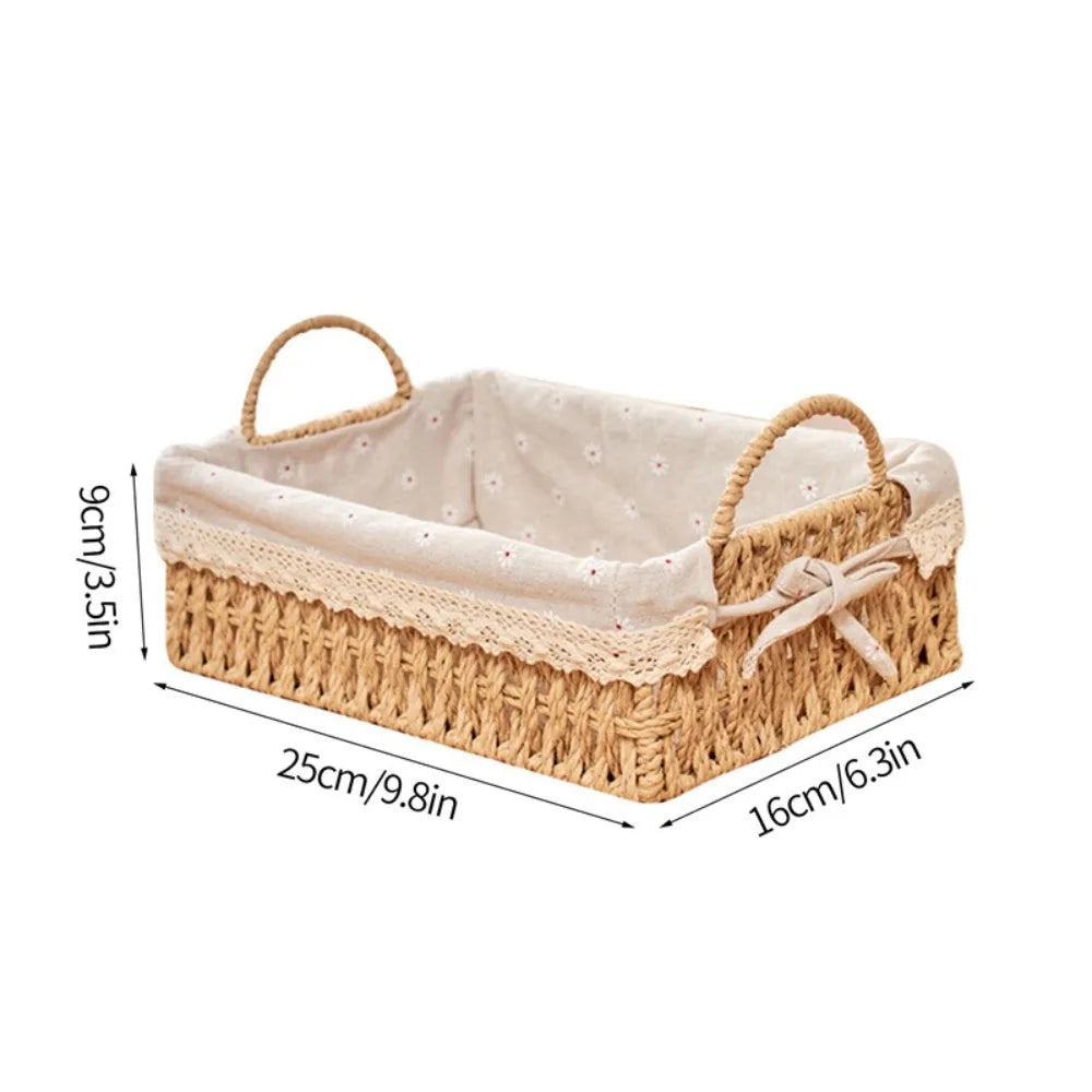 Imitation Rattan Rattan Storage Baskets Vegetable Fruit Multi-Purpose Hand-woven Baskets Toy Storage Home Decoration
