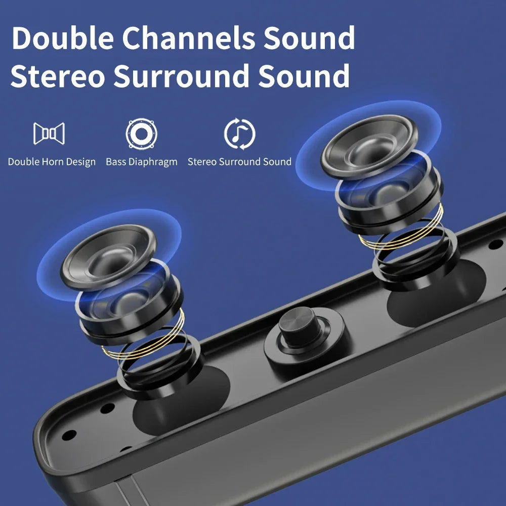NEW Surround Desktop PC Speaker Home Stereo 3.5Stereo USB Soundbar System Computer TV Phone HIFI Subwoofer Wired Strong Bass