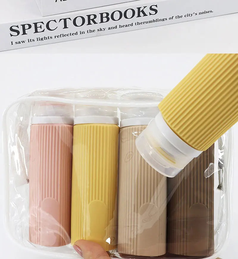 4pcs 100ML Silicone Travel Bottles Accessories Portable BPA Proof Squeezable Size Free Sets Leak Proof Travel Size Split Bottle