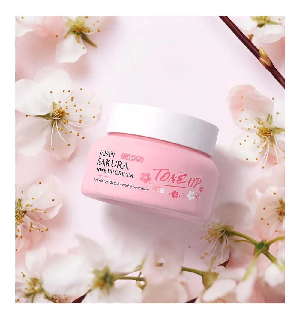 LAIKOU Japan Sakura Original Tone up Cream Moisturizing Nourishing Skin Face Cream Brightening Cream Face Skin Care 60g