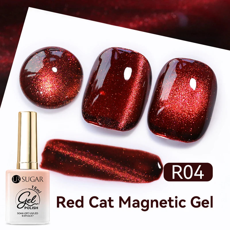 UR SUGAR 15ml Cat Magnetic Gel Jelly Glass Full Coverage Varnis Magnetic Gel Soak Off UV LED Gel Autumn Winter Xmas Manicure