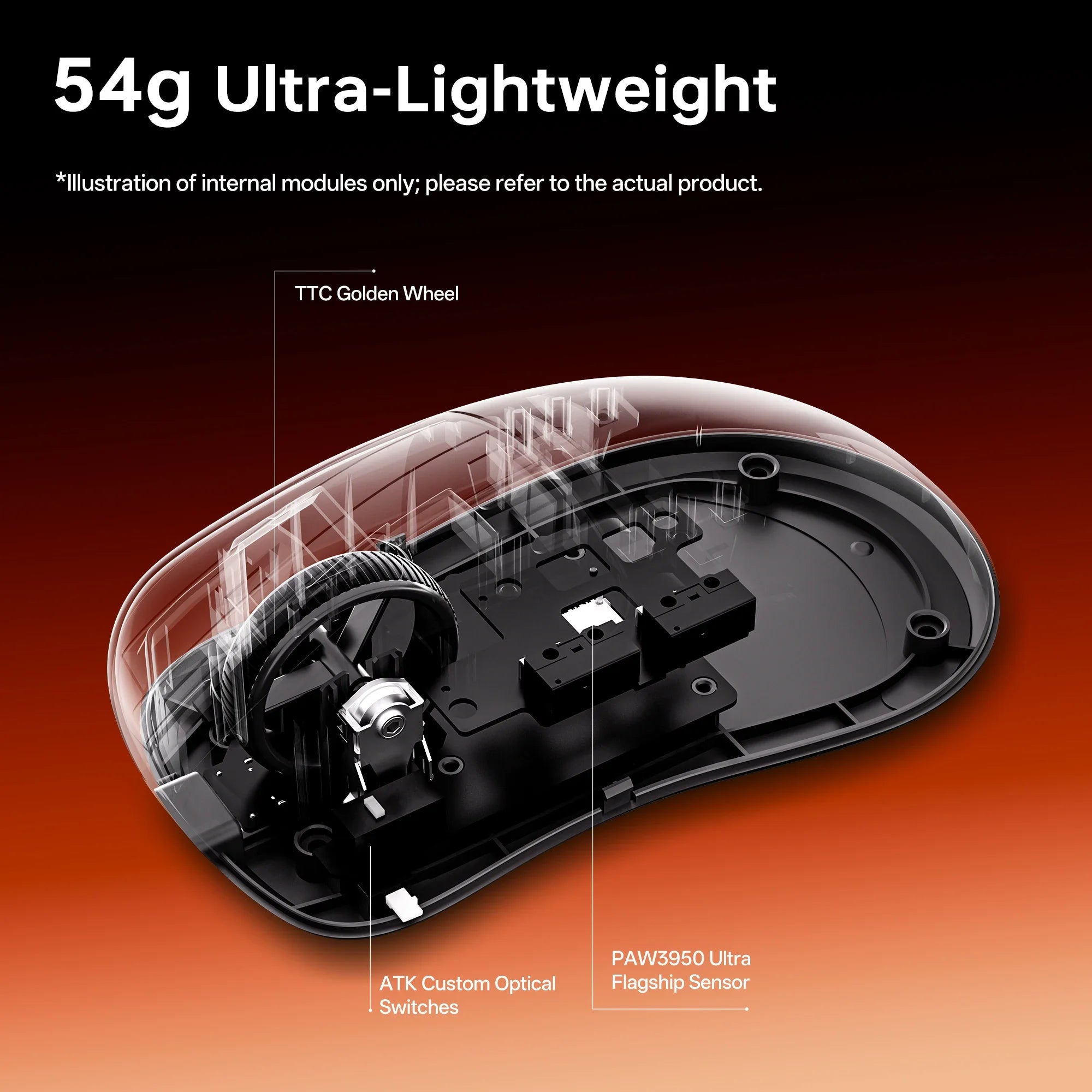 ATK Blazing Sky Z1 V2 Ultimate E-sports Lightweight Mouse Wireless Dual Mode PAW3950 Ultra 8K Right-handed engineering Mouse