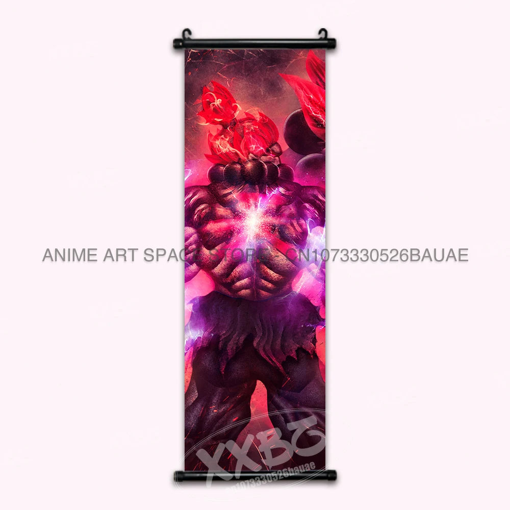Street Fighter Hanging Painting Fighting Game Wall Artwork Gouken Scrolls Picture Sakura Kasugano Print Canvas Poster Home Decor
