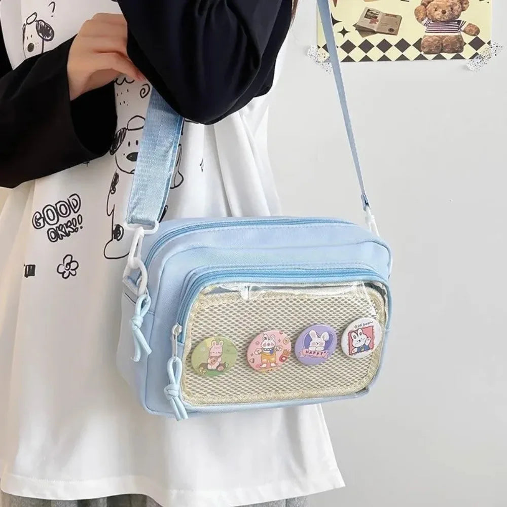 New Y2K Mini Anime Ita Bag Portable Outdoor Small Crossbody Bag Cute Girl Transparent Shoulder Bag Otaku DIY Comic Display Purse