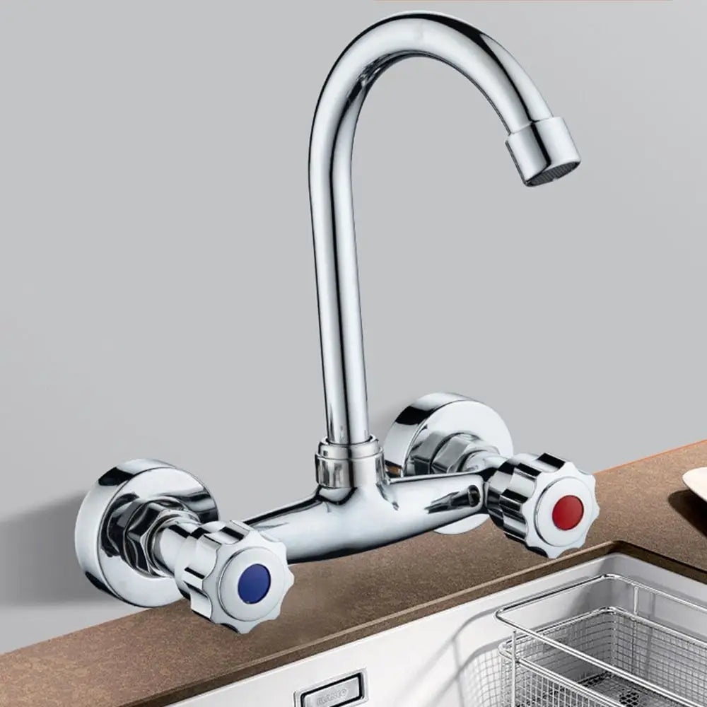 Modern Metal Out Water Inlet Valve Hot and Cold Double Control Double Shower Faucet Valve Wall Mounted Water Tap Mixing Valve