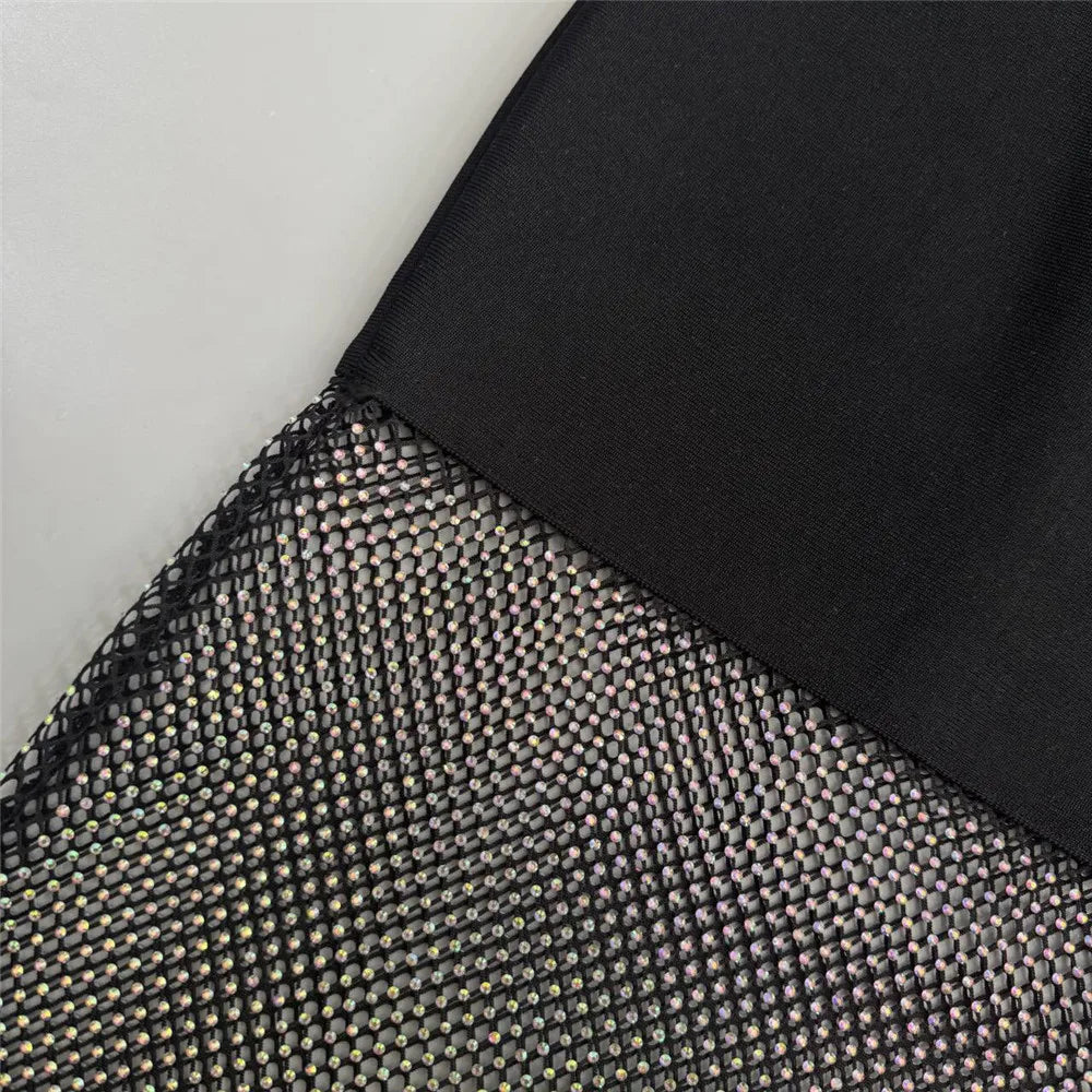 2025 New Women Sleeveless Bandage Dress Sexy Beading Tassels Clothes Club Party Elegant Dresses