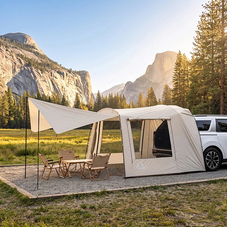 Lohascamping Car box docking tent  Portable Waterproof SUV Tail Tent 3-4 people Dome tent Sunshade Tunnel style tent,Large tent,