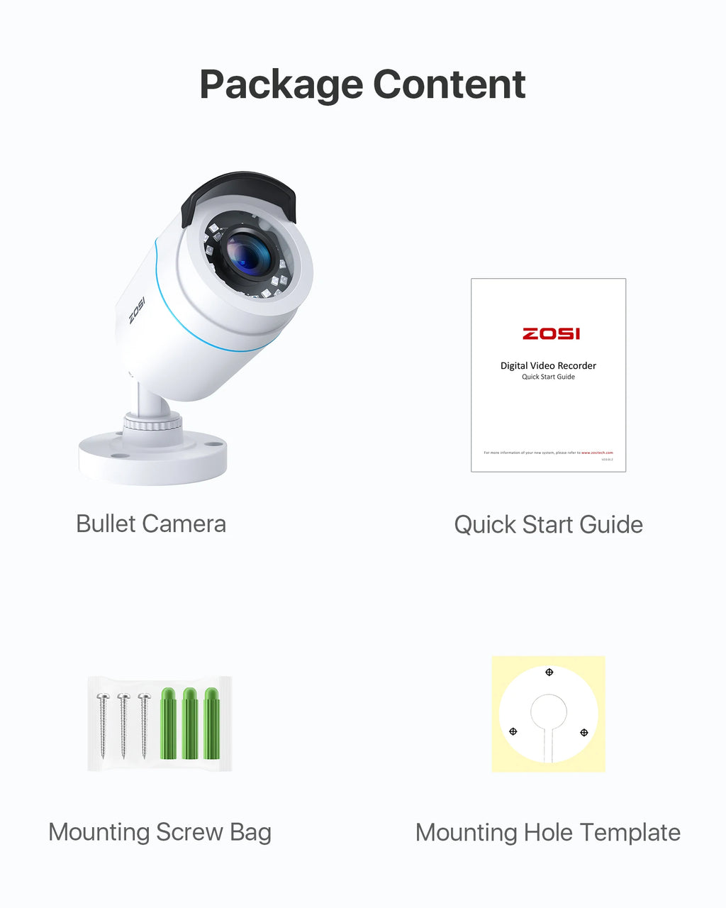ZOSI 2MP CCTV Security Camera 1080P HD  4-in-1 AHD TVI CVI CVBS Weatherproof Home Video Surveillance Camera for DVR System