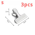 3PCS Stainless Steel Bag Clipsf For Food Heavy Duty Metal Silver Food Clips Office Paper Clamps Air Tight Seal Snack Clips