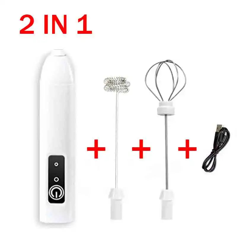 Gbbma Electric Milk Frother Handheld Egg Beater Foamer Coffee Maker Electric Blender Mixer Mini Portable Blender Kitchen Tool