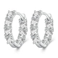 WOSTU Real 925 Sterling Silver Full of Zircon Circel Hoop Earrings For Women S925 Wedding Round Crystal Pendientes Jewelry Gift